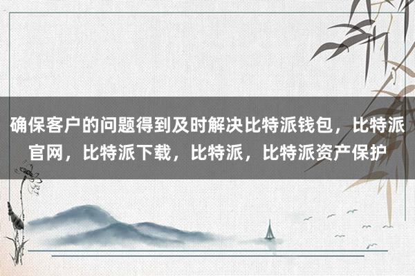 确保客户的问题得到及时解决比特派钱包，比特派官网，比特派下载，比特派，比特派资产保护