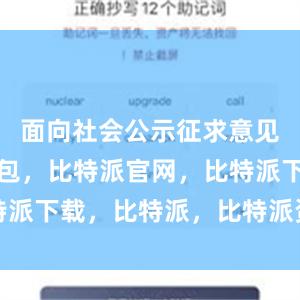 面向社会公示征求意见比特派钱包，比特派官网，比特派下载，比特派，比特派资产保护